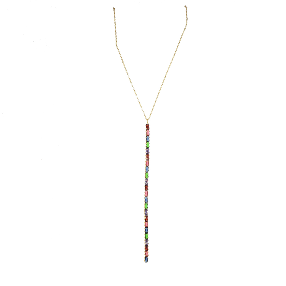 fashion jewelry colorful cz tennis chain choker Necklace Love Statement Girlfriend Gift Cute Gold rainbow Collier Femme jewels