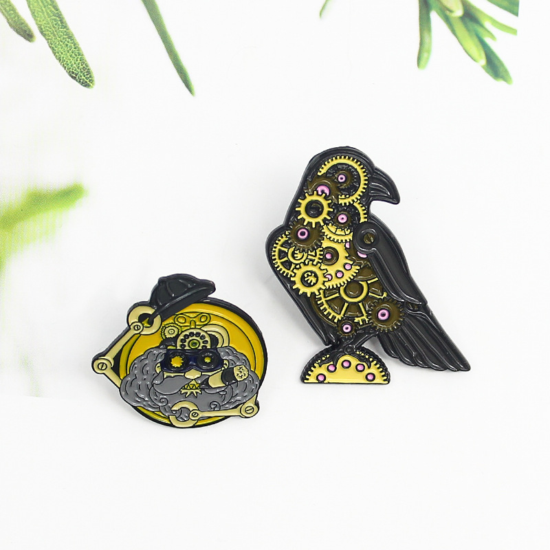 Punk Machine Bird Robot Enamel Pins Gear Turntable Crow Bird Eagle Machinist Brooches Lapel Bag Jewelry Gift for Kids Wholesale, Mixed colors
Punk Machine Bird Robot Enamel Pins Gear Turntable Crow Bird Eagle Machinist Brooches Lapel Bag Jewelry Gift for Kids Wholesale, Mixed colors