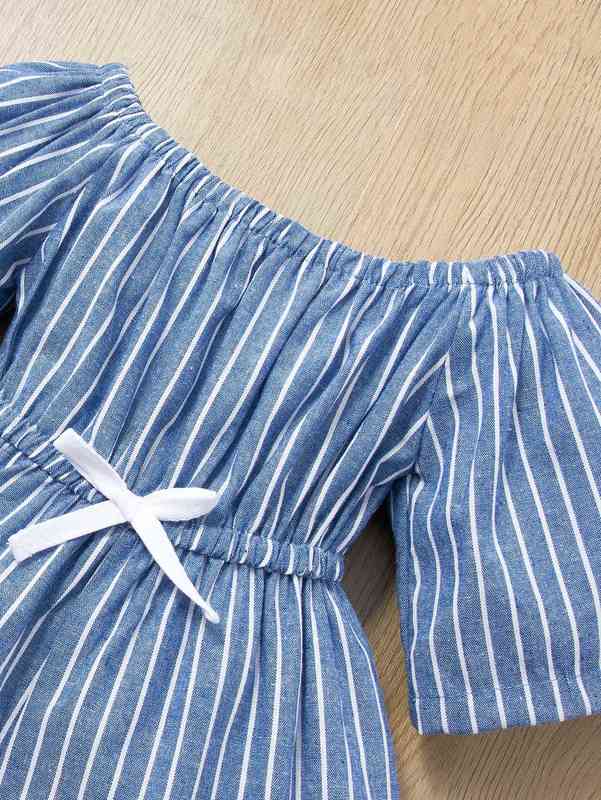 Baby Striped Tie Front Romper SHE