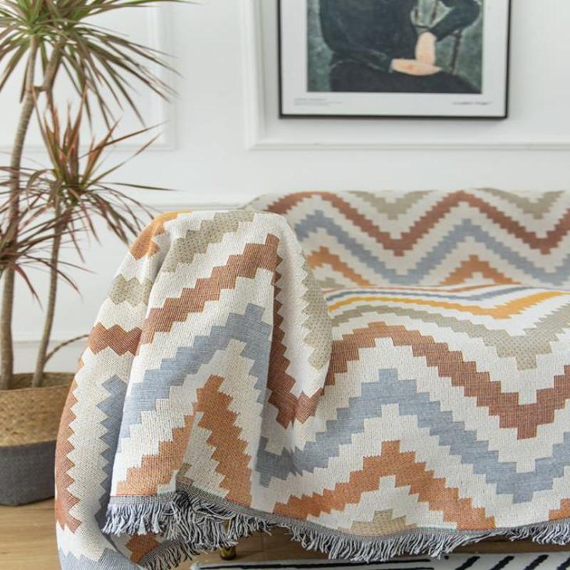 Cutelife Geometric Patterns Cotton Knitted Throw Blanket Double-sided Travel Robe Throws Sofa Bed Living Room Blanket Decorative
Cutelife Geometric Patterns Cotton Knitted Throw Blanket Double-sided Travel Robe Throws Sofa Bed Living Room Blanket Decorative