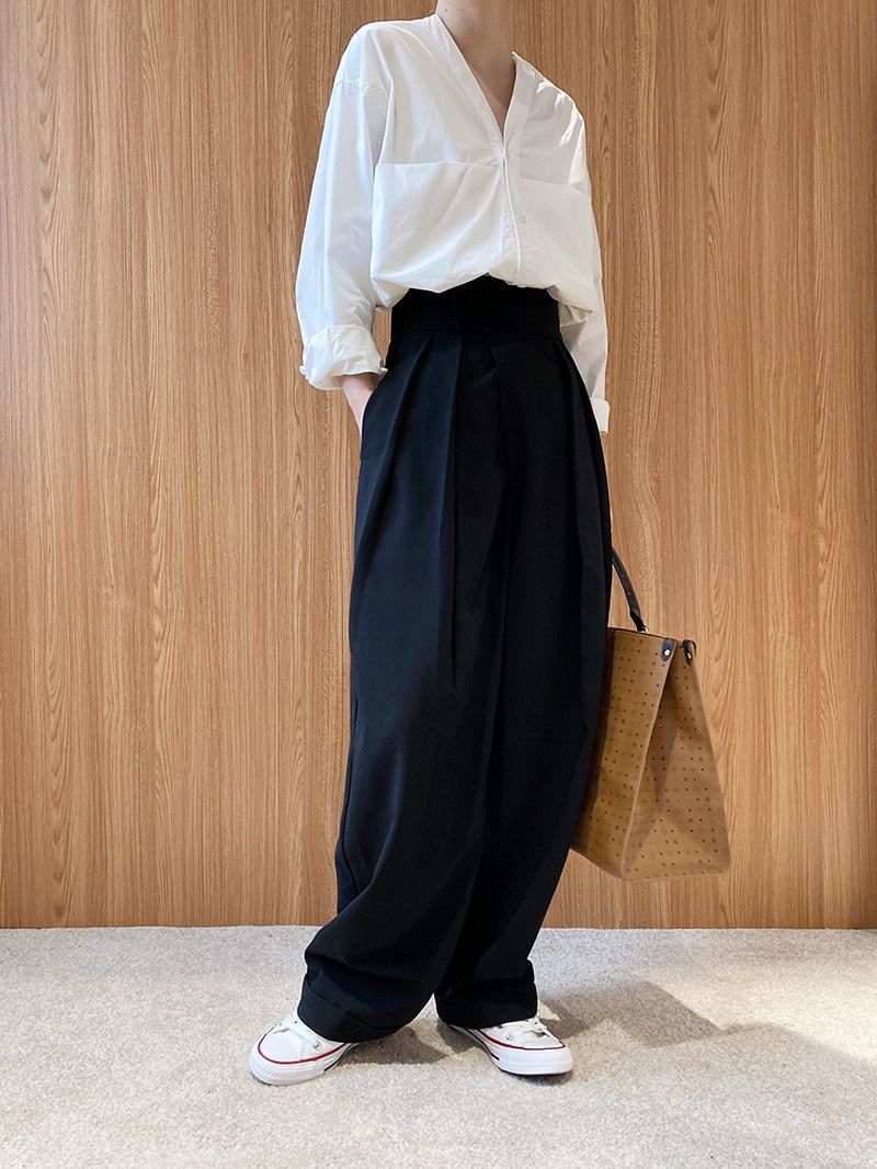 Woman Thicken Loose Casual Suit Pant Autumn Winter Fashion Korean Women High Waist Straight Pans Chocolate Color Trousers 200930