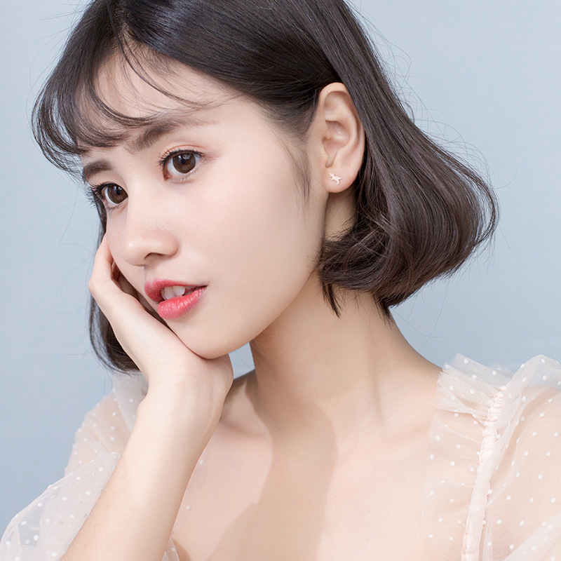 Small Dinosaur Stud Earrings 925 Sterling Silver Jewelry Fashion Cute Gift For Girls Kids Lady