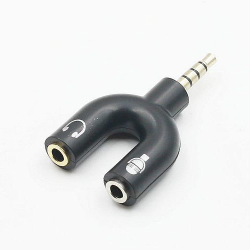 3.5mm Audio Cable 2 in 1 Splitter Stereo Plug with Mic & Headphone Earphone Adapters for Smartphone MP3 MP4 Player Game