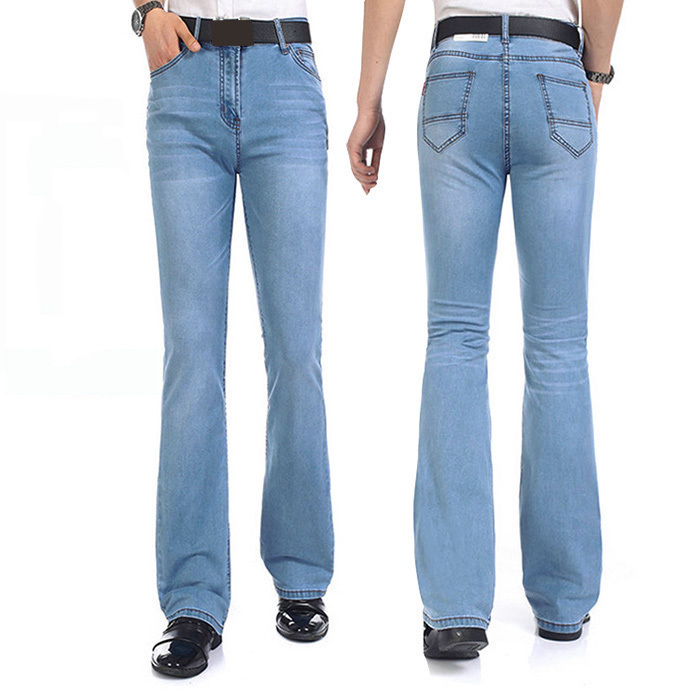 Spring Arrival Mens Flared Leg Trousers High Waist Long Flare For Bootcut Hommes bell bottom Jeans Men 201128