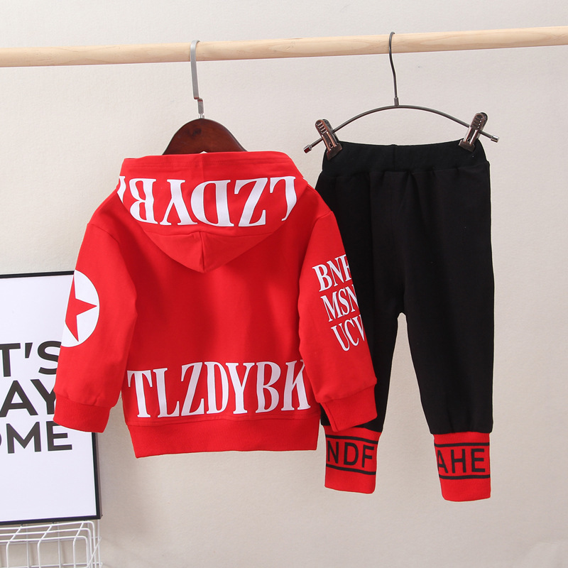 Spring Autumn Baby Boys Girls Cotton Clothes Children Letter Hooded Pants /sets Infant Kid Fashion Toddler Casual Tracksuits LJ201202