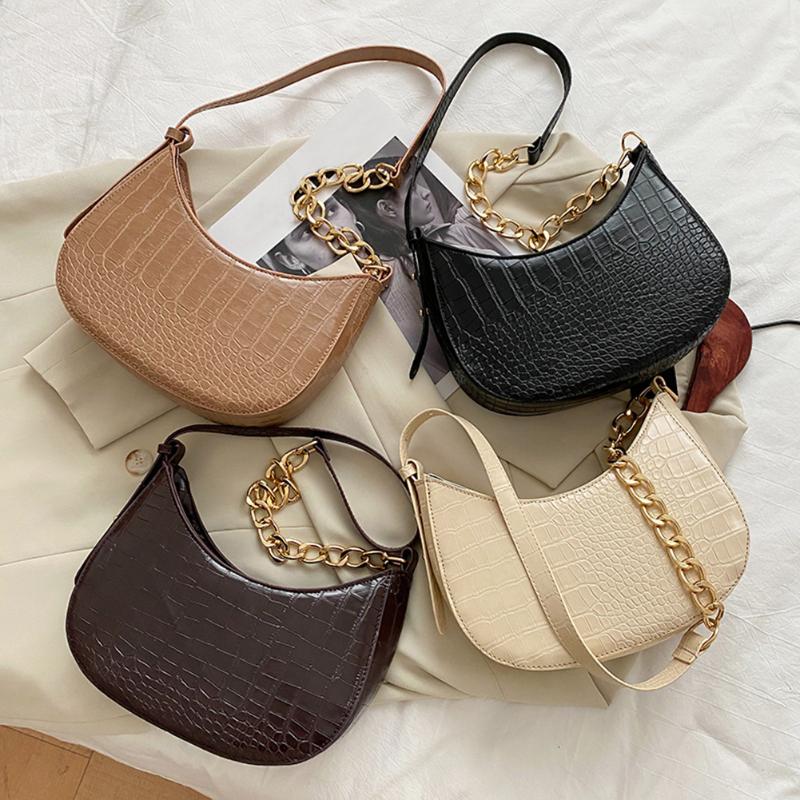 Fashion Alligator Pattern Shoulder Hobos Bags Simple Women Solid Color PU Leather Underarm Bag Portable Street Crossbody Handbag, Black
Fashion Alligator Pattern Shoulder Hobos Bags Simple Women Solid Color PU Leather Underarm Bag Portable Street Crossbody Handbag, Black