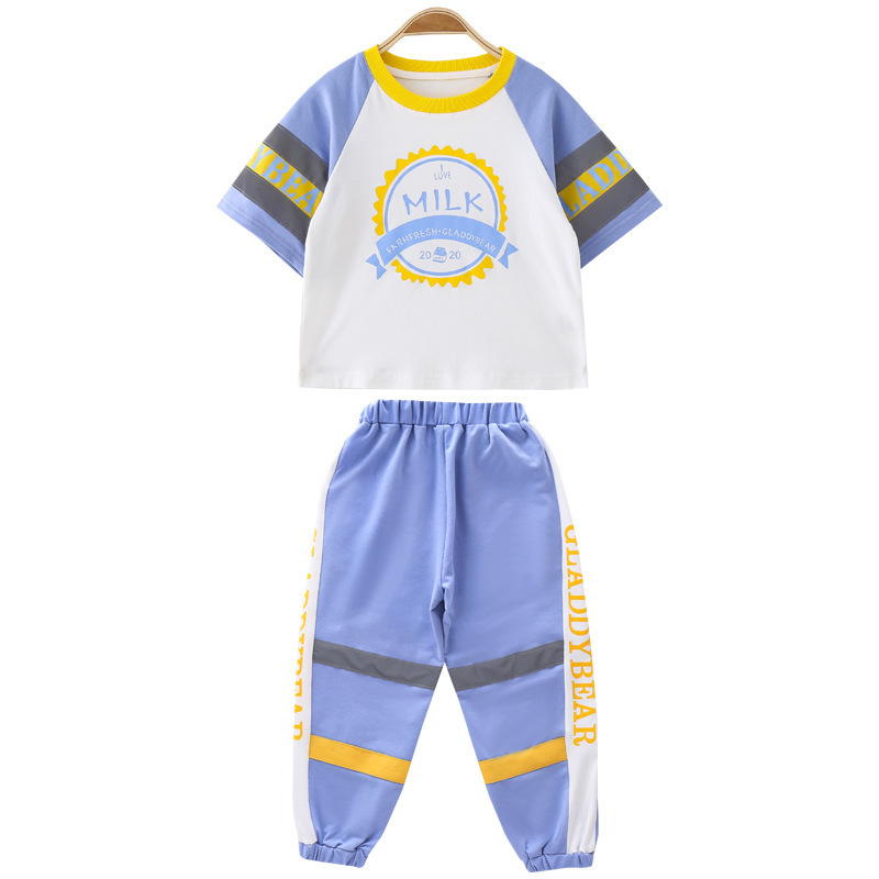 Milk Letter Printing Girls Clothing Sets For Girls Suits 2020 Summer Children Sports Suits Fashion Kids Trendy Boy SuitsX1019