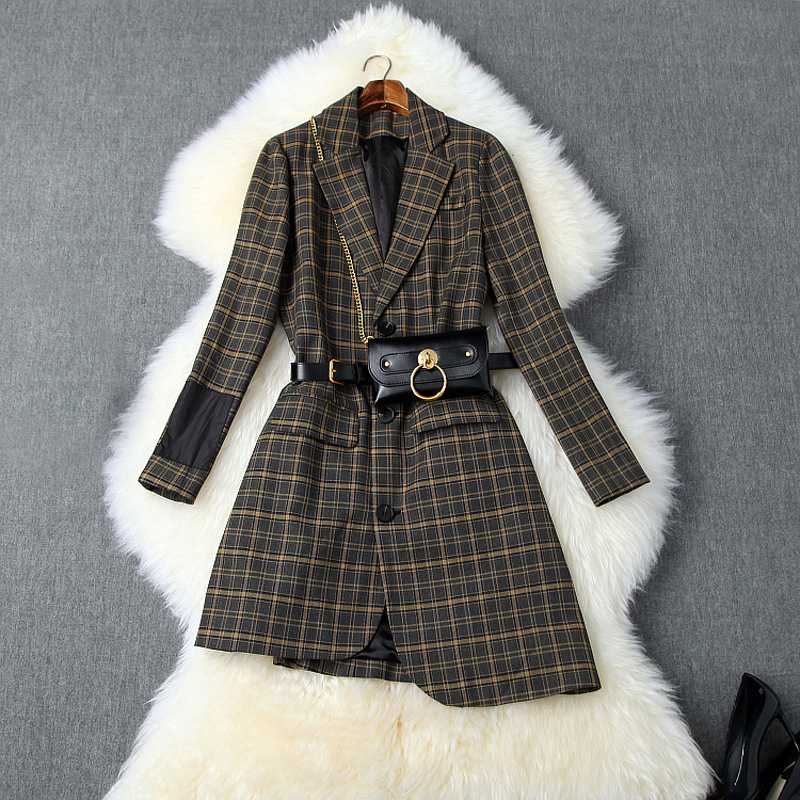 2019 Fall Autumn Long Sleeve Notched-Lapel Glamorous Plaid Print Belted Asymmetry Single-Breasted Fashion Blazers Outwear Coats O06T10244, Multi
2019 Fall Autumn Long Sleeve Notched-Lapel Glamorous Plaid Print Belted Asymmetry Single-Breasted Fashion Blazers Outwear Coats O06T10244, Multi