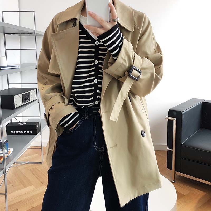 Mooirue Women Trench Coat With Belt Short Trench Coat For Young Women 2020 Autumn New Korean Style Loose Overcoat T200828