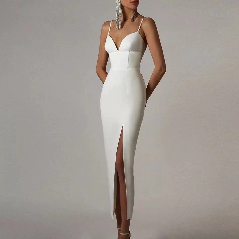 Simple Spaghetti Straps Sheath Satin Wedding Dress For Women 2022 Sexy Side Split Ankle Length Bridal Reception Gowns Summer Beach Bride Dresses Robe 