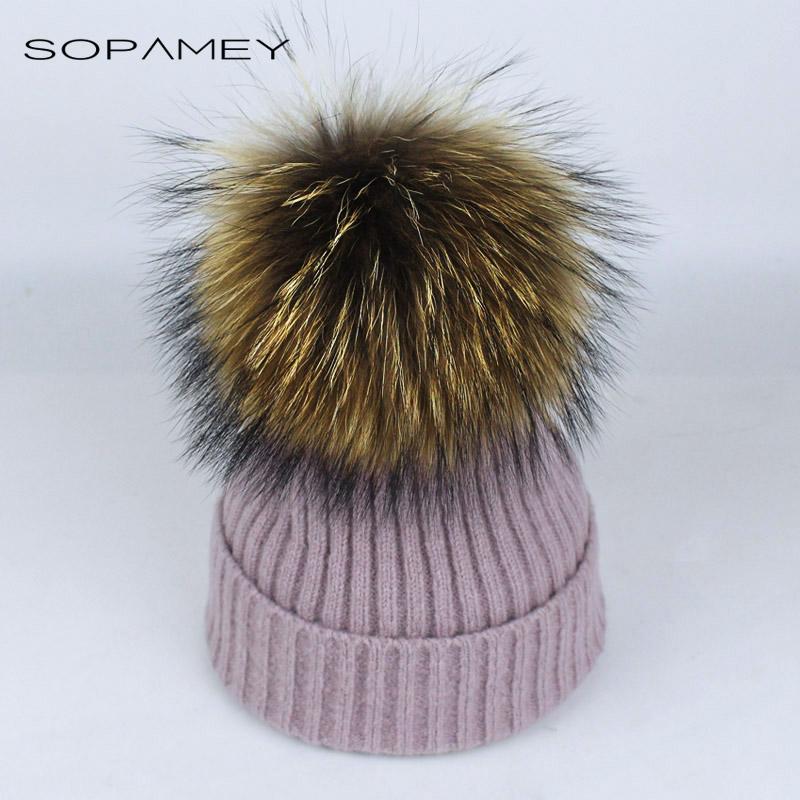 2020 Raccoon Fur Pom Poms Hat Female Women Warm Knitted Casual High Quality Winter Hats Skullies Beanies Bones Gorros, B light gray
2020 Raccoon Fur Pom Poms Hat Female Women Warm Knitted Casual High Quality Winter Hats Skullies Beanies Bones Gorros, B light gray
