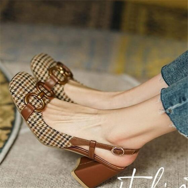Women's Sandals Chains Accessories Vintage Female Slap With High Heels Sandals Fashion Boot Comfortable Women Shoes