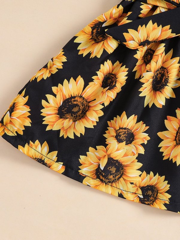 Baby Floral And Letter Graphic 2 In 1 Dress SHE