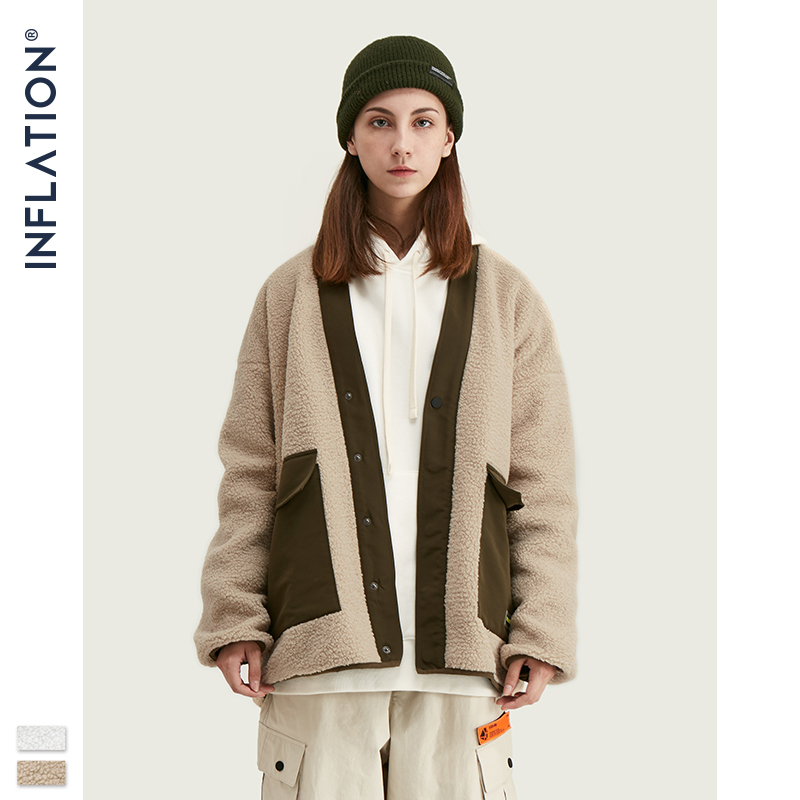 INFLATION Polar Fleece Men Winter Jacket Thick Men Coat 2019 Street Loose Fit Polar Fleece Men Jacket chaqueta hombre 9737W T200502
