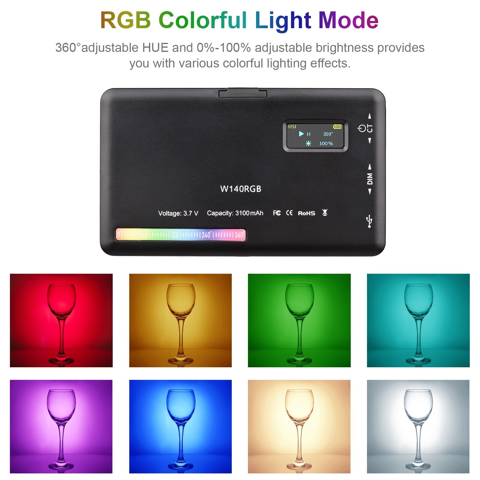 Mini LED Video Light Photography Fill Light For DSLR Camera 2500K-9000K W140 Dimmable Lighting Photo Studio Live Stream Vlog Youtube