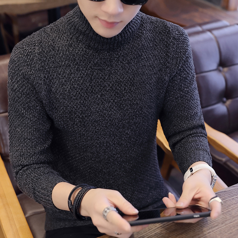 Fleece Mens Sweaters Casual Turtleneck Pullover Men Winter Black High Neck Sweater Man Long Sleeve Knitwear Men's Clothing Tops 201125
