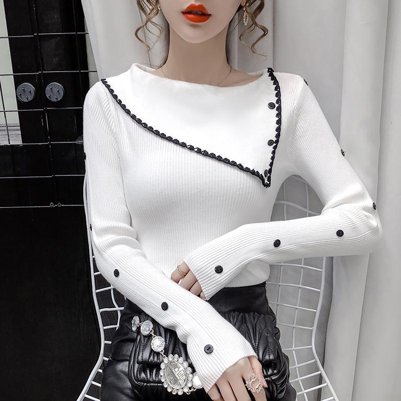 Buttons Soft Thick Winter Slim Pullovers Sweaters Women knitted Full Sleeve Turn-down Collar Elegant Chic Pullover Sweater, Black
Buttons Soft Thick Winter Slim Pullovers Sweaters Women knitted Full Sleeve Turn-down Collar Elegant Chic Pullover Sweater, Black