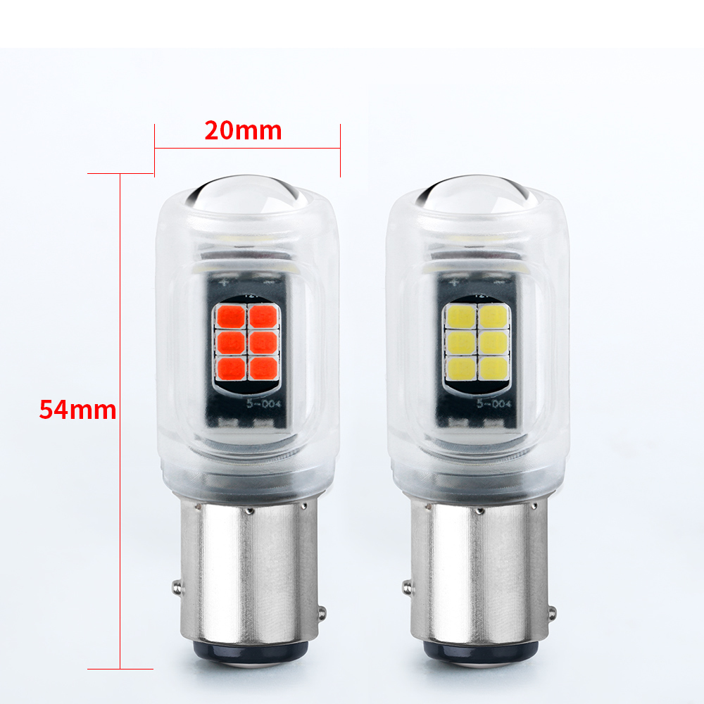 2PCS Car Led Bulbs 1156 BA15S P21W 1157 Bay15d P21 5w 3030 16SMD Turn Signal Auto Reverse Parking Light Glass Shell White