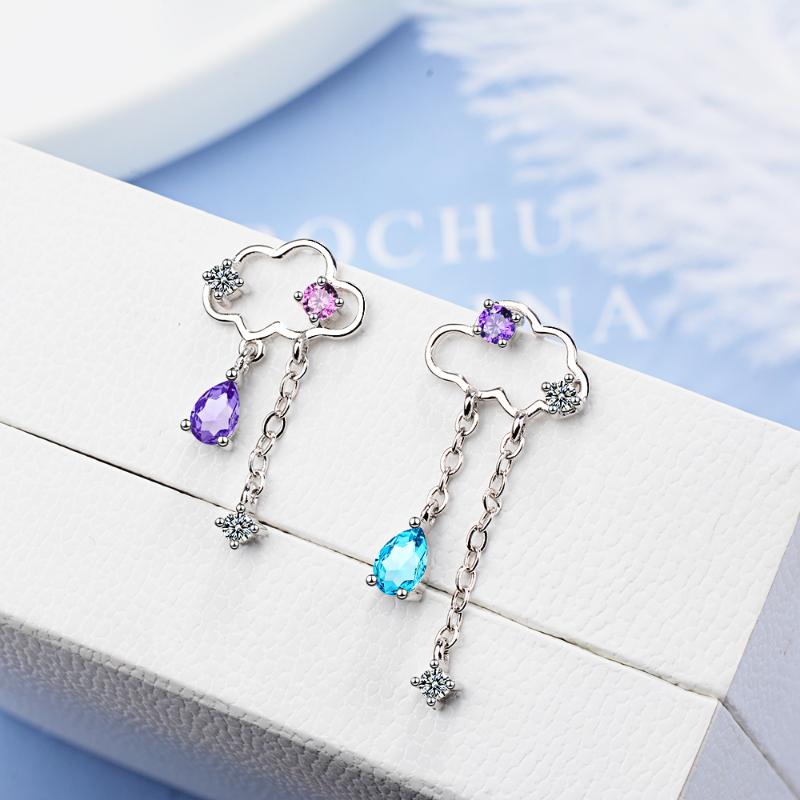 Dangle & Chandelier Asymmetric Cloud Earrings Silver Color Colored Zircon Water Drop Tassel Earring For Women Oorbellen S-E810
Dangle & Chandelier Asymmetric Cloud Earrings Silver Color Colored Zircon Water Drop Tassel Earring For Women Oorbellen S-E810