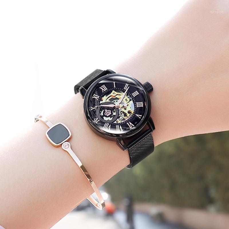 Wristwatches Fashion Luminous Women's Mechanical Watch Classic Sports Casual Automatic Self-Wind Transparent Mesh Steel Ladies Wristwat, Rose black leather
Wristwatches Fashion Luminous Women's Mechanical Watch Classic Sports Casual Automatic Self-Wind Transparent Mesh Steel Ladies Wristwat, Rose black leather