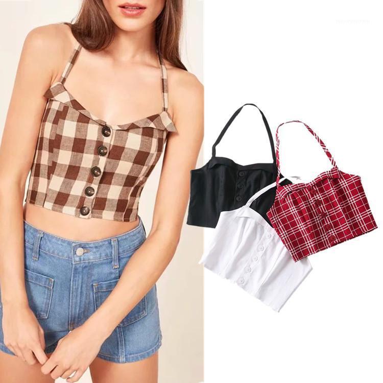 Hanging Neck Tube Top Women Summer New Style European and American Style Single-breasted Plaid Soutien Gorge Bandeau Top 20201, Black
Hanging Neck Tube Top Women Summer New Style European and American Style Single-breasted Plaid Soutien Gorge Bandeau Top 20201, Black