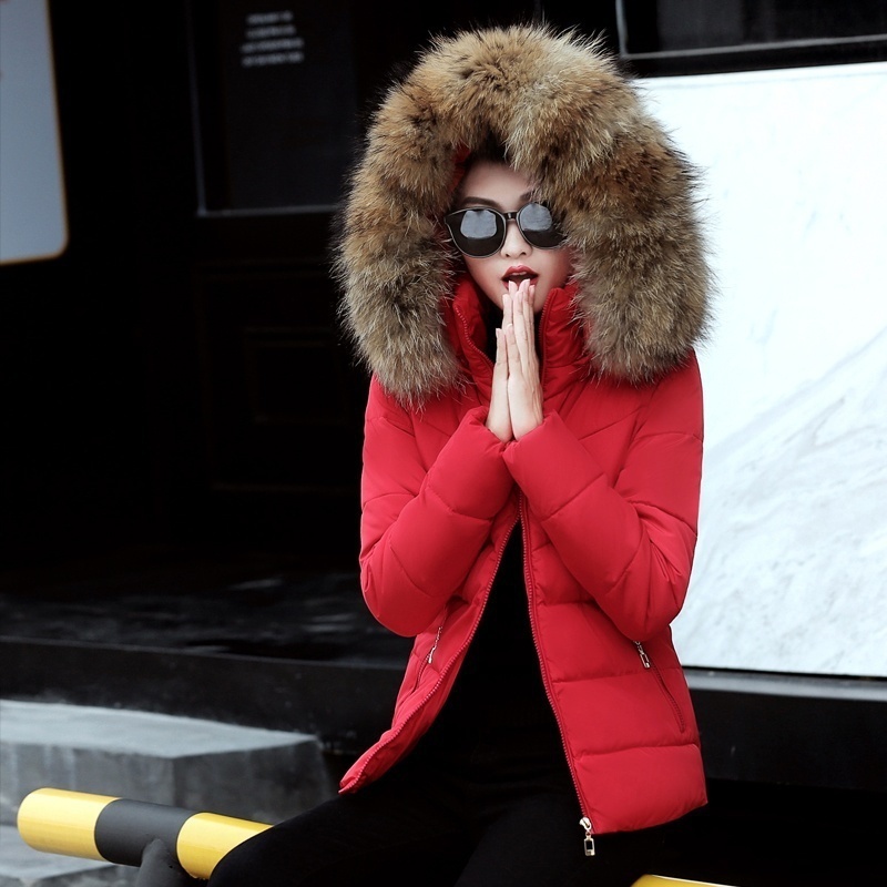 Slim Jacket Women Parkas Winter Fur Collar Hooded Short Women Jackets Cotton Warm Black Winter Female Coat Outwear KNHJ633 201026
