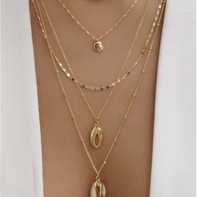 4Pcs/Set Sweet Women Necklaces Round Shells Pendant Beads Clavicle Chain Gold Necklace Set Charm Wedding Party Jewelry Gifts1
4Pcs/Set Sweet Women Necklaces Round Shells Pendant Beads Clavicle Chain Gold Necklace Set Charm Wedding Party Jewelry Gifts1