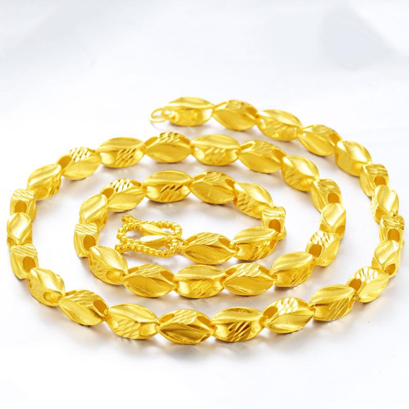 Vietnam alluvial gold Necklace Popular Concise Gold Color beads chain necklace jewelry for men
Vietnam alluvial gold Necklace Popular Concise Gold Color beads chain necklace jewelry for men