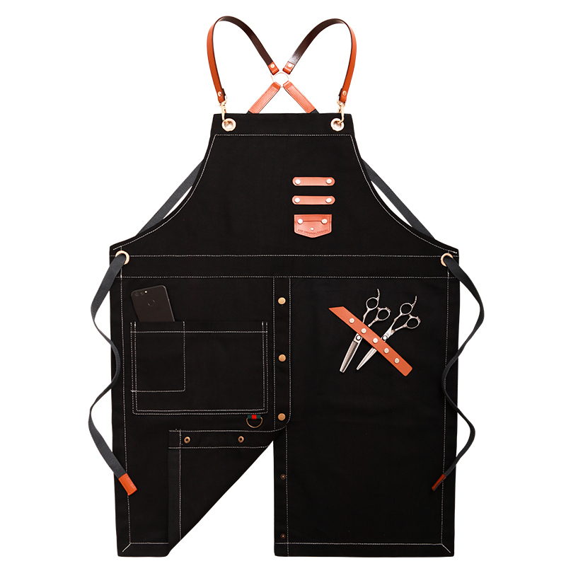 Apron Korean fashion cowboy cafe tea shop barber men and women restaurant work clothes custom printed LJ200815