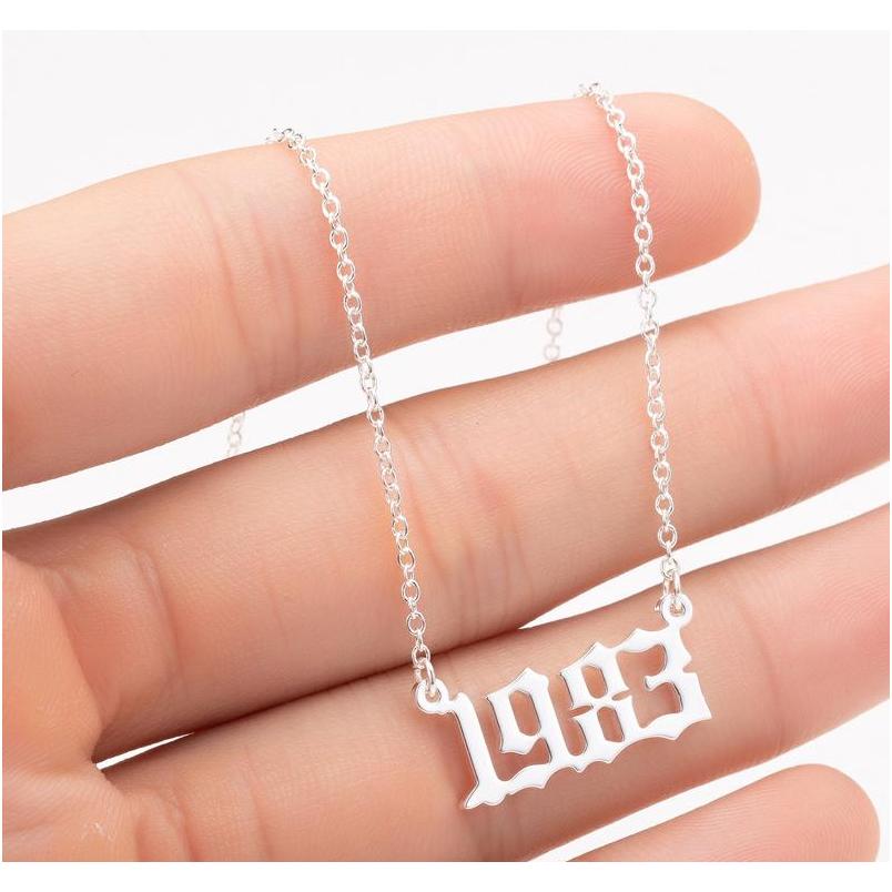 Handmade Personalized Year Number Necklaces Custom Birth Year Initial Necklace Pendants For Women Girls Jewelry sqcFBN dhseller2010