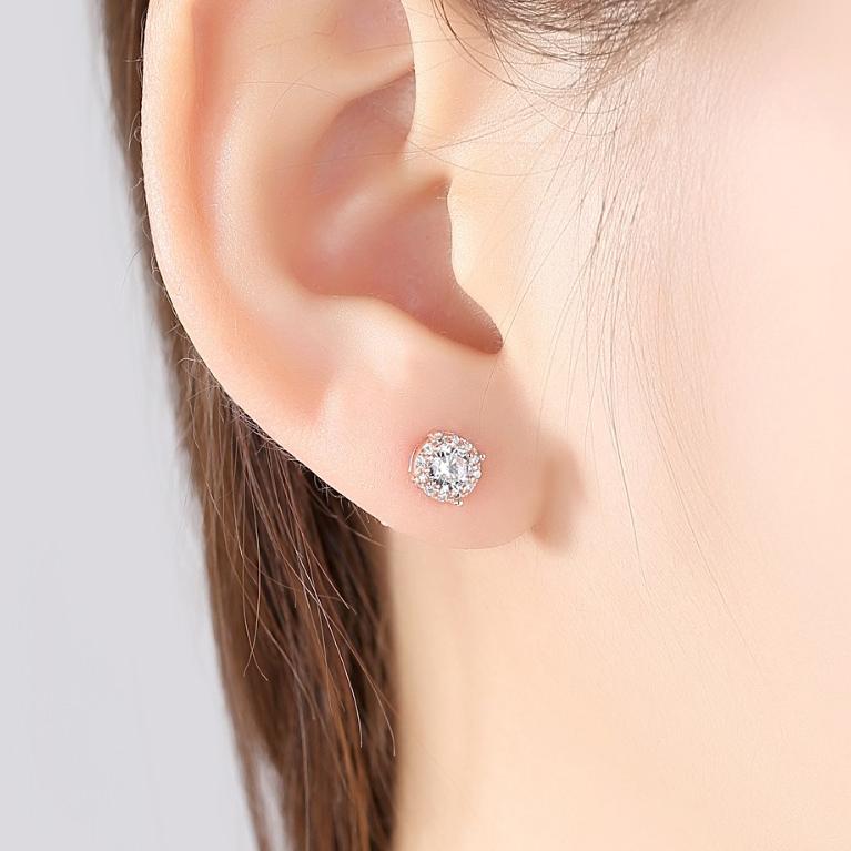 New Brincos Genuine 925 Sterling Silver Earrings For Women Rose Gold Color CZ Crystal Small Stud Earrings Fashion Jewellery
New Brincos Genuine 925 Sterling Silver Earrings For Women Rose Gold Color CZ Crystal Small Stud Earrings Fashion Jewellery