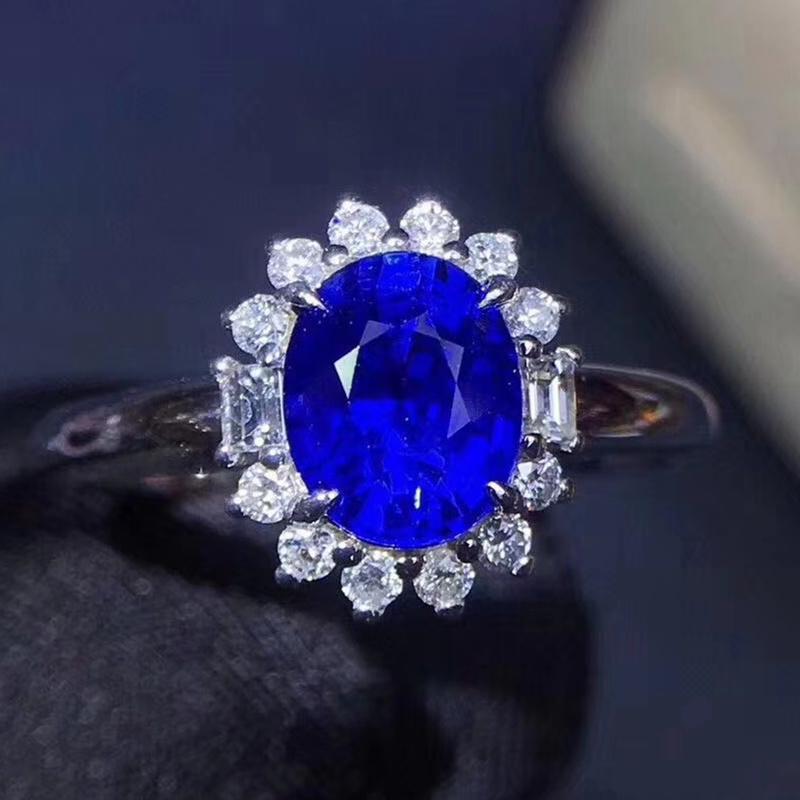 Cluster Rings Blue Sapphire Ring Per Jewelry 925 Sterling Silver 8*10mm 3.2ct Gemstone Fine Women J2120311, Golden;silver
Cluster Rings Blue Sapphire Ring Per Jewelry 925 Sterling Silver 8*10mm 3.2ct Gemstone Fine Women J2120311, Golden;silver