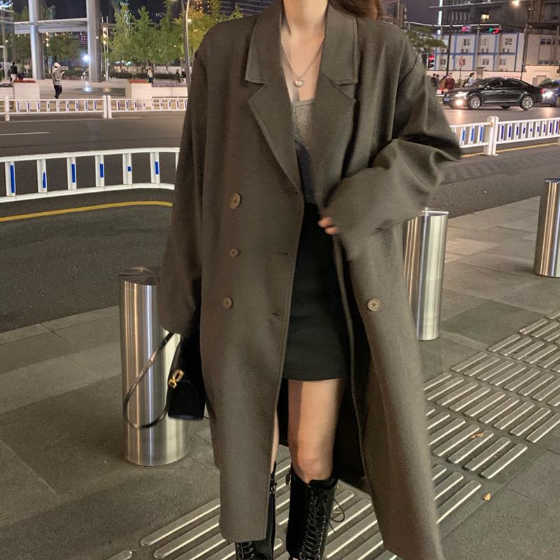 Winter Woman Coat Vintage Double Breasted Woolen Coats For Women Big Size Female Long Windbreaker Overcoat, Dark brown
Winter Woman Coat Vintage Double Breasted Woolen Coats For Women Big Size Female Long Windbreaker Overcoat, Dark brown