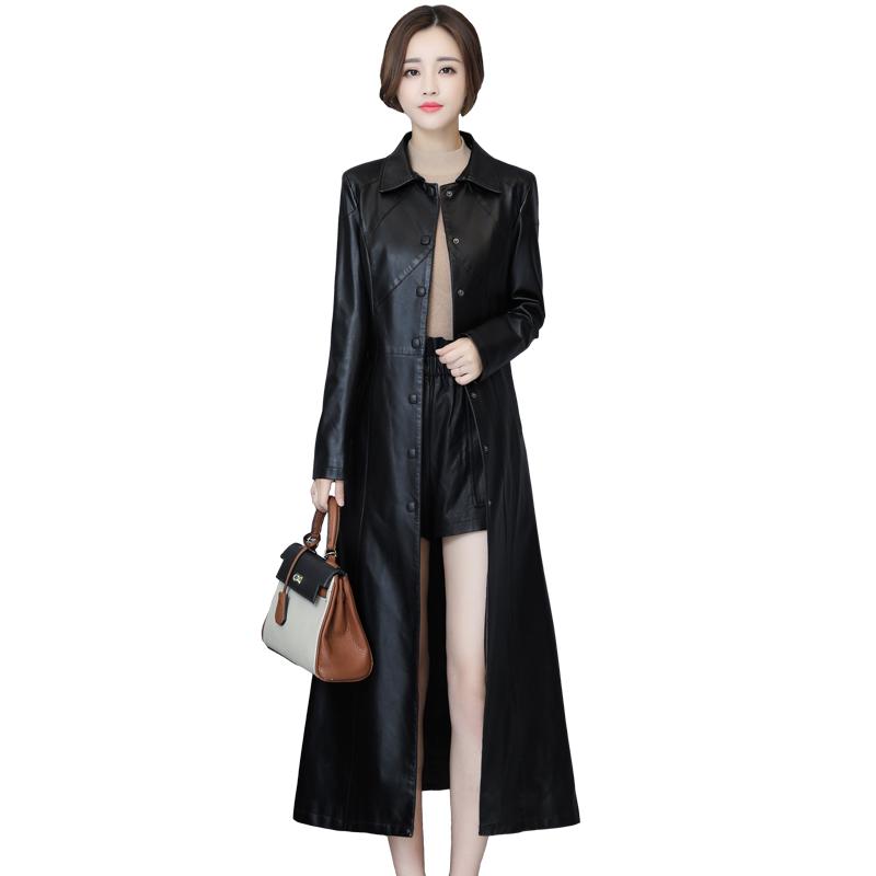 Spring Autumn New Genuine Leather Jacket Women's Medium Long Slim Sheepskin Trench Coat Korean Over-the-Knee Jacket overcoat, Black
Spring Autumn New Genuine Leather Jacket Women's Medium Long Slim Sheepskin Trench Coat Korean Over-the-Knee Jacket overcoat, Black
