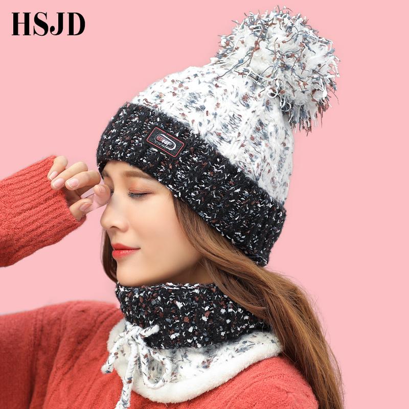 Winter Women Hat Scarf Set Sweet Lovely Dots Snowflake Warm Knitted Hats Caps for Girls Skullies Beanies hat with Pom pom female, Balck
Winter Women Hat Scarf Set Sweet Lovely Dots Snowflake Warm Knitted Hats Caps for Girls Skullies Beanies hat with Pom pom female, Balck