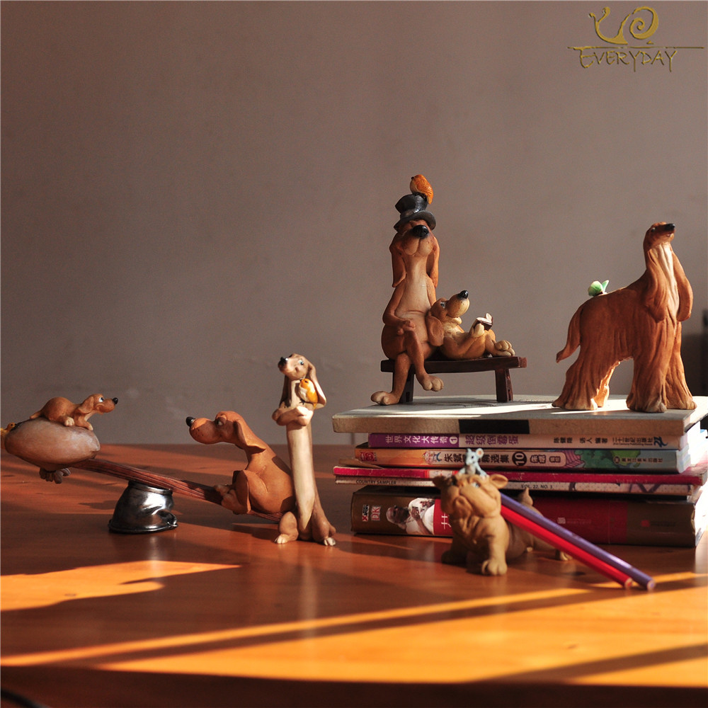 Everyday Collection Resin dachshund dog figurines Home Accessories &fairy garden miniature decoration& Car Decoration T200703