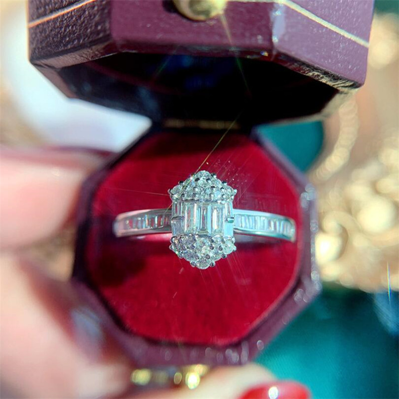 Size 6-10: Sterg Sier Princess Cut White Topaz CZ Dia Wedding Band Ring 4d81