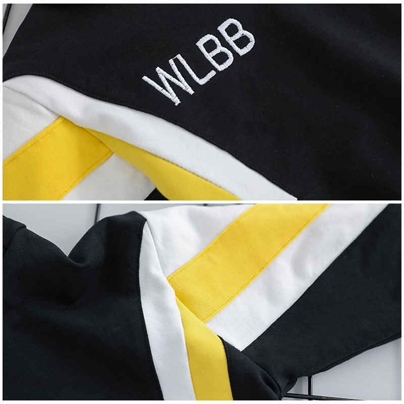 Kid Toddler Boy Hooded Casual Clothing Sets Cotton Autumn New Patchwork Letter Baby Boy T Shirt + Pants 1 2 3 4Y 201031