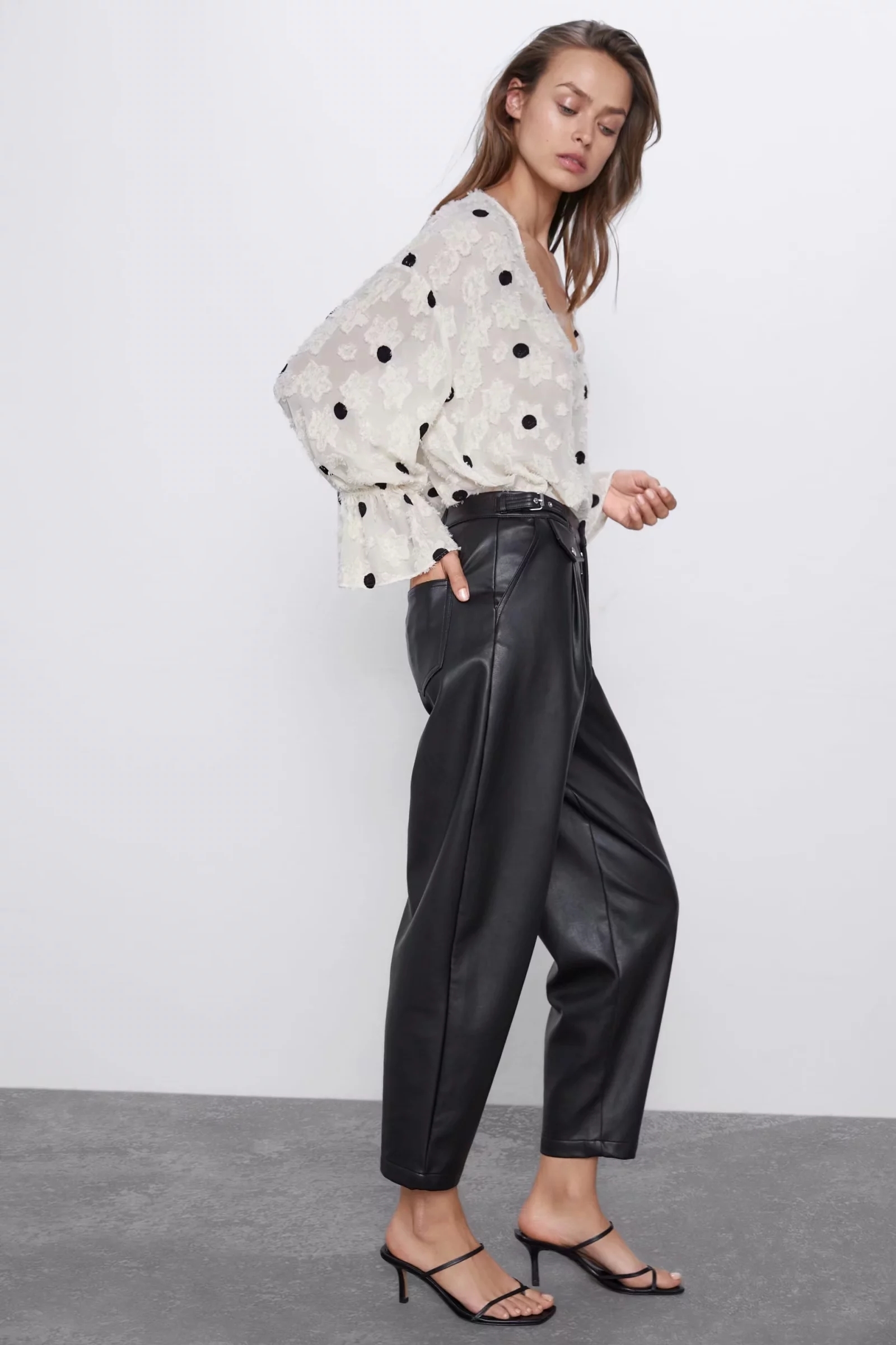 Withered england elegant vintage texture polka dot blusas mujer de moda 2020 kimono shirt women womens tops and blouse plus size T200321