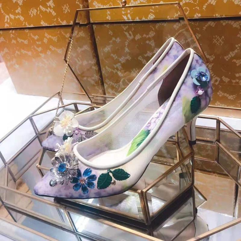Beauty Gem Flower Decor Purple Flower Mesh Pumps Woman Wedding Shoes Pointed toe Slip-on Stilettos Summer Thin High Heels Shoes, Flat
Beauty Gem Flower Decor Purple Flower Mesh Pumps Woman Wedding Shoes Pointed toe Slip-on Stilettos Summer Thin High Heels Shoes, Flat
