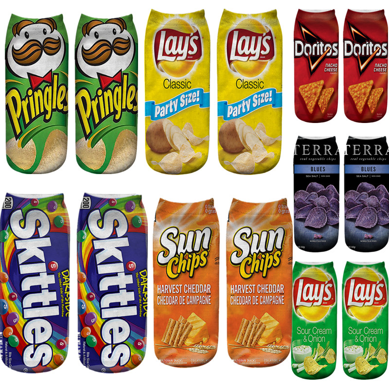 Unisex 3D Potato Chips Crisps Ankle Socks Straight Cartoon Socks French Fries Foodie Fastfood Snacks Candy Print Short Sport Socks E122102, Mix randomly colors
Unisex 3D Potato Chips Crisps Ankle Socks Straight Cartoon Socks French Fries Foodie Fastfood Snacks Candy Print Short Sport Socks E122102, Mix randomly colors