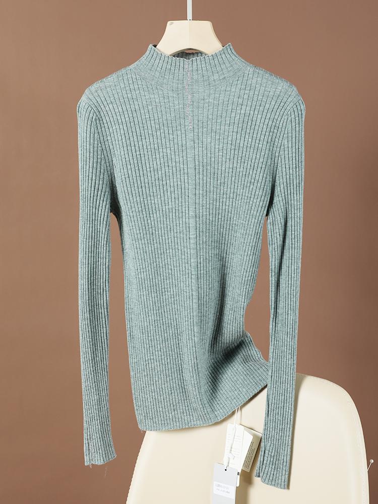 Women Sweater Pure Cotton Wool Micro Elastic Knit With Pit Stripe Half High Neckline Elastic Is Not Tight Soft And Comfortable, Beige
Women Sweater Pure Cotton Wool Micro Elastic Knit With Pit Stripe Half High Neckline Elastic Is Not Tight Soft And Comfortable, Beige