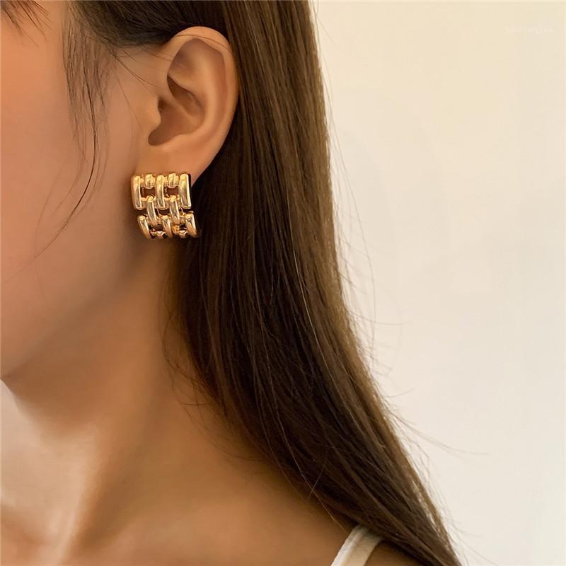 Stud Fashion All-match LO Simple Style Watch Chain Earrings Ins Female Geometric Alloy Ear Jewelry, Golden;silver 
Stud Fashion All-match LO Simple Style Watch Chain Earrings Ins Female Geometric Alloy Ear Jewelry, Golden;silver
