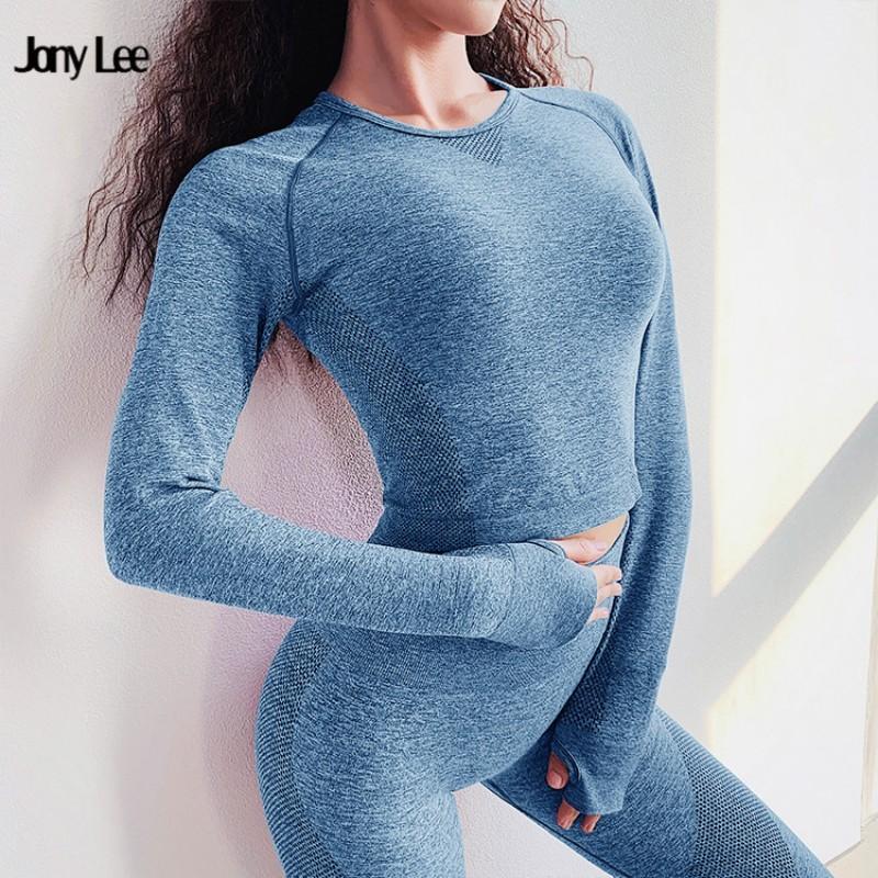 Long Sleeves Yoga Crop Tops Women Seamless Gym Shirt Sports Wear For Women Fitness Workout Athlete Top Athletic Gym Ladies Tops1, Blue
Long Sleeves Yoga Crop Tops Women Seamless Gym Shirt Sports Wear For Women Fitness Workout Athlete Top Athletic Gym Ladies Tops1, Blue