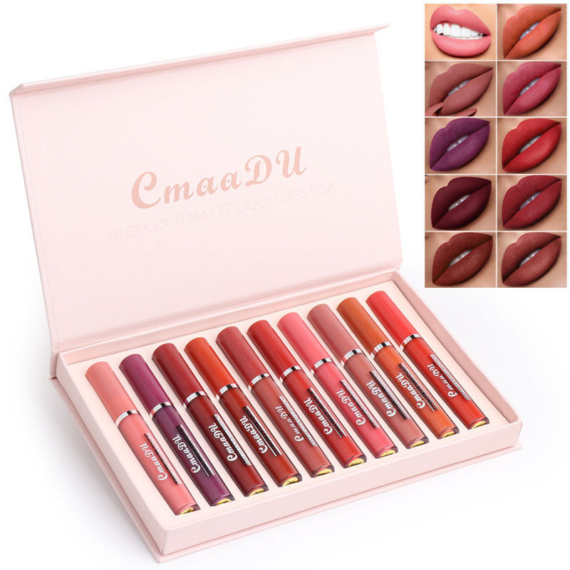 Cmaadu 10 Colors Matte Liquid Lipstick Set Waterproof Lip Gloss Long-lasting Lip gloss Kit, 10 colors set
Cmaadu 10 Colors Matte Liquid Lipstick Set Waterproof Lip Gloss Long-lasting Lip gloss Kit, 10 colors set