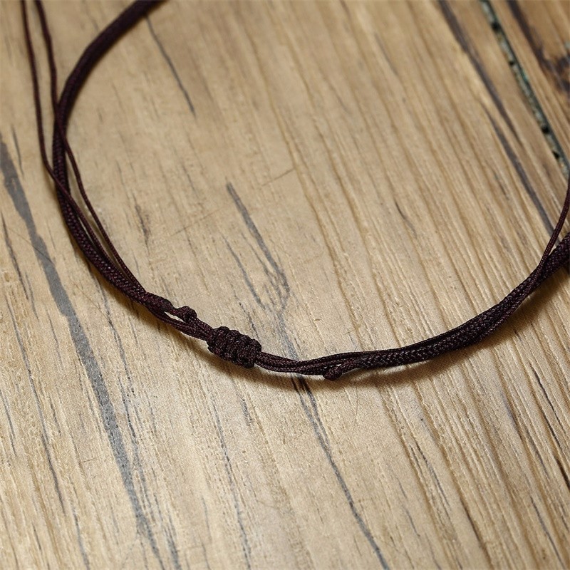 Vnox Obsidian Wolf Tooth Pendant Vintage Spike Amulet Stones Necklaces for Women Men With Adjustable Rope Chain Punk Collier 201014