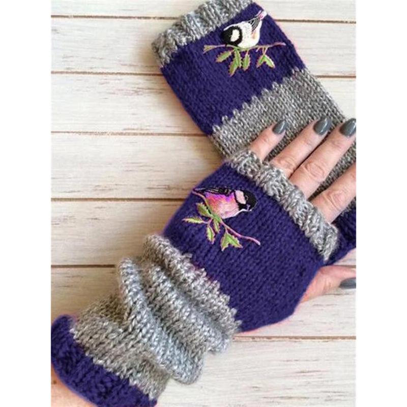 Embroidery Fingerless Gloves Women Knitted Plus Velvet Color Block Splice Mittens Womens Girls Gloves Rekawiczki Damskie #YJ
Embroidery Fingerless Gloves Women Knitted Plus Velvet Color Block Splice Mittens Womens Girls Gloves Rekawiczki Damskie #YJ