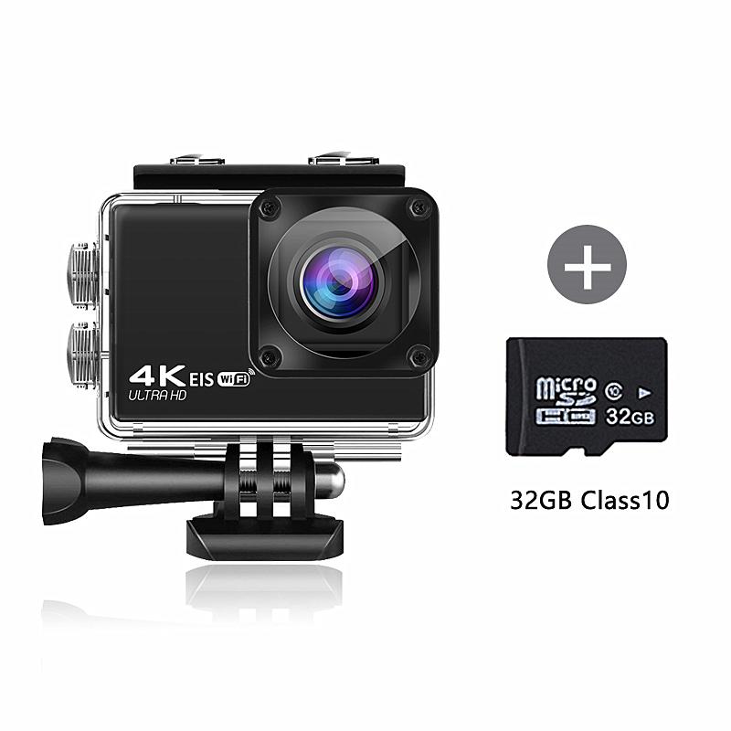 EIS Antishake H10 Action Camera Ultra HD 4K 60fps WiFi 20quot 170D Underwater Waterproof Cam Helmet Vedio go Sport pro Came1