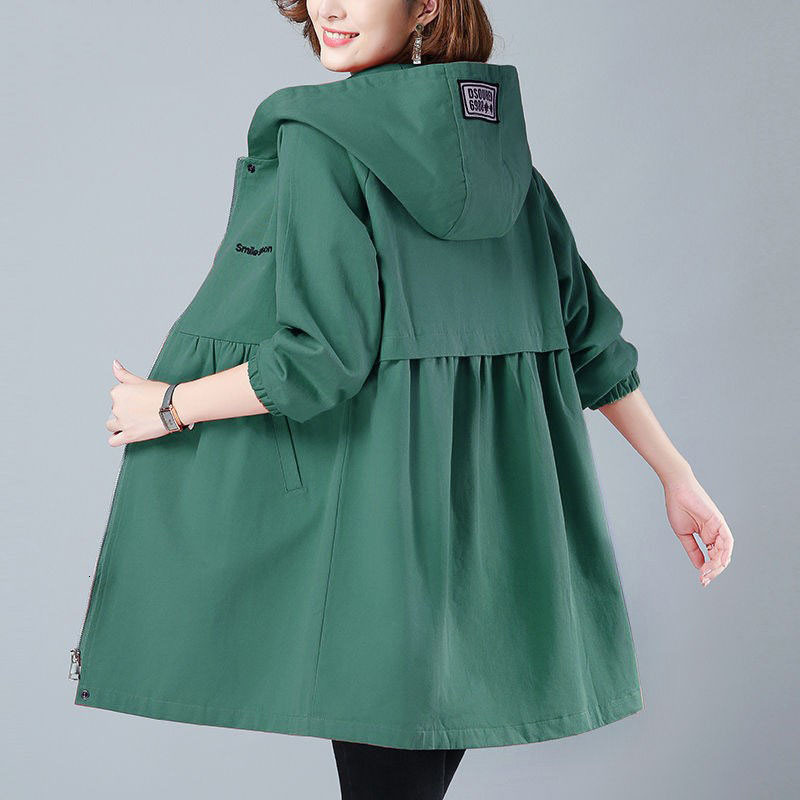 Pure Cotton Female Mid-leng Spring Loosey All-match Big Mango-sized Coat with Hoodie Outerwea Wtvi, Tan;black
Pure Cotton Female Mid-leng Spring Loosey All-match Big Mango-sized Coat with Hoodie Outerwea Wtvi, Tan;black