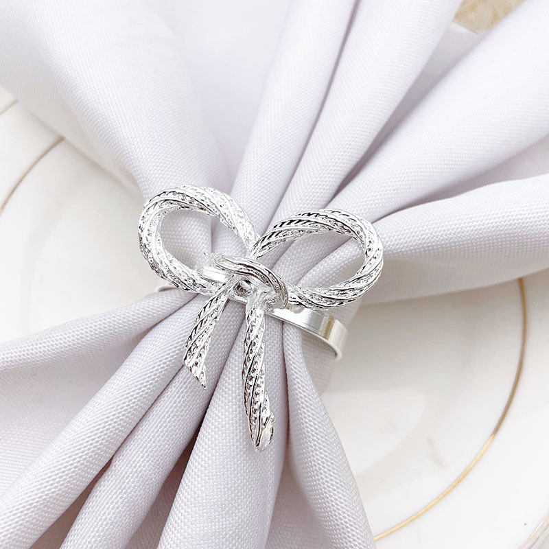 Bow Table Napkin Holder Rings Gold Silver Copper